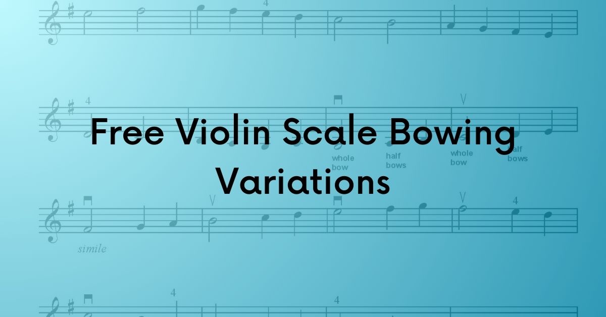 Free Violin Scale Bowing Variations in G Major